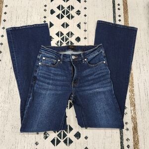 Quince Dark Blue Wide-Leg Flare Jeans